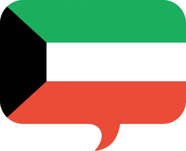 Flag Kuwait Flat Icon Vector Illustration — Stock Vector