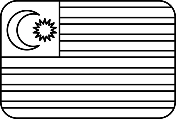 Bandeira Malásia Ícone Plano Ilustração Vetorial — Vetor de Stock