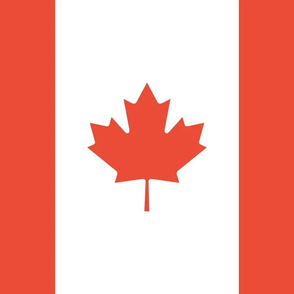 Bandera Canadá Icono Plano Vector Ilustración — Vector de stock