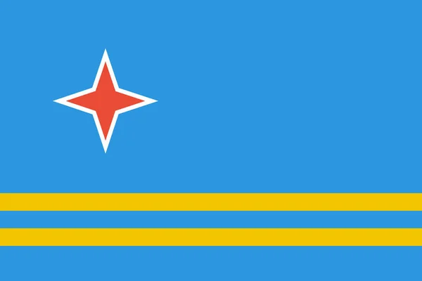 Bandiera Aruba Vector Illustration — Vettoriale Stock