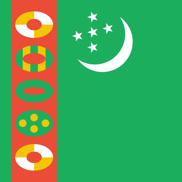 Bandeira Turquemenistão Ilustração Vetorial —  Vetores de Stock