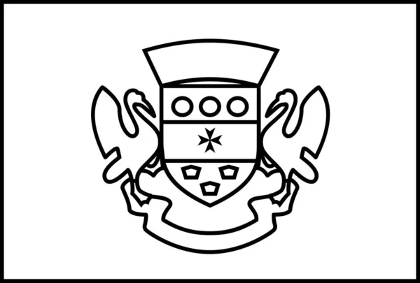 Flagge Des Heiligen Bartholomäus Flache Ikone Vektorillustration — Stockvektor
