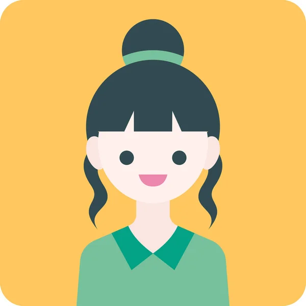 Жінка Обличчя Дівчина Аватар Концепція Люди Посміхаються Значок Мінімалістичні Векторні — стоковий вектор