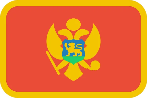 Bandiera Del Montenegro Icona Piatta Illustrazione Vettoriale — Vettoriale Stock