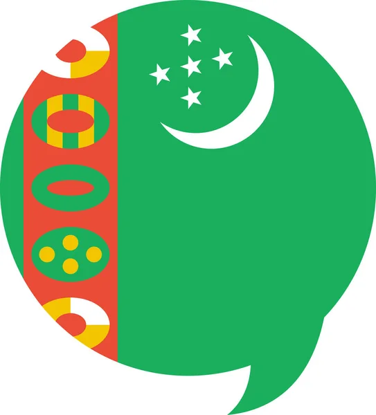 Bandera Turkmenistán Vector Ilustración — Archivo Imágenes Vectoriales