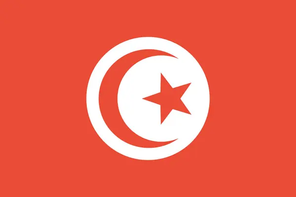 Ilustrasi Vektor Bendera Tunisia - Stok Vektor