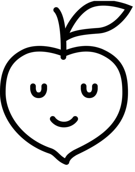 Uttryck Ansikte Emoticon Vektor Glad Ansikte Avatar Persika Frukt — Stock vektor