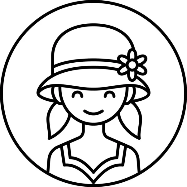 Mädchen Avatar Symbol Profil Vektor Illustration — Stockvektor
