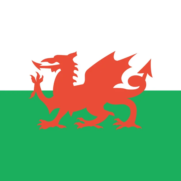 Vektor Illustration Der Flagge Von Wales — Stockvektor