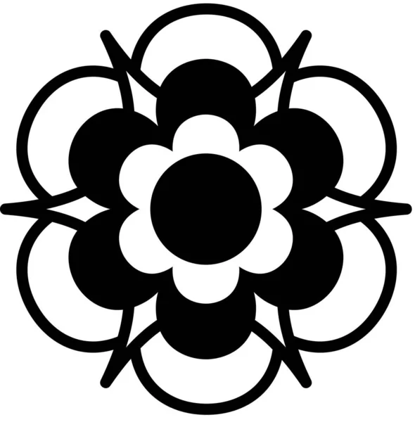 Negro Escribir Vector Ilustración Ornamento Flores Flor Flora Arte — Vector de stock