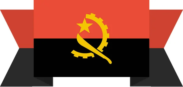 Vektorová Ilustrace Vlajky Angoly — Stockový vektor
