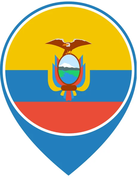 Bandera Ecuador Icono Plano Vector Ilustración — Vector de stock