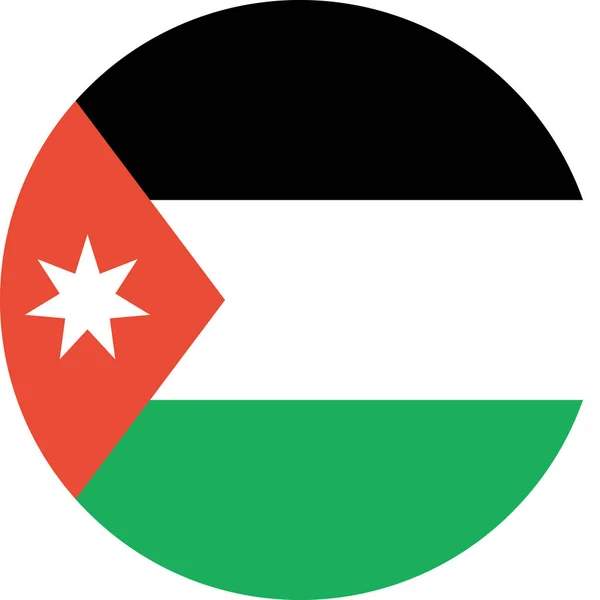 Bandera Jordania Icono Plano Vector Ilustración — Vector de stock