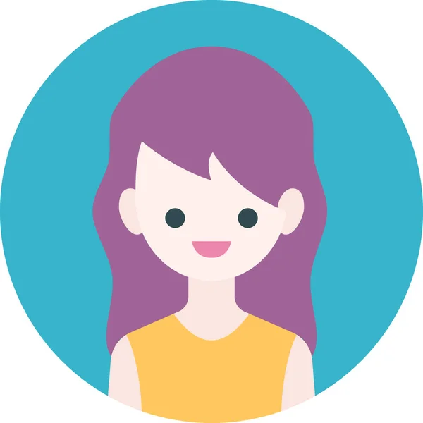 Cara Mujer Chica Concepto Avatar Gente Sonríe Icono Ilustración Vectorial — Vector de stock