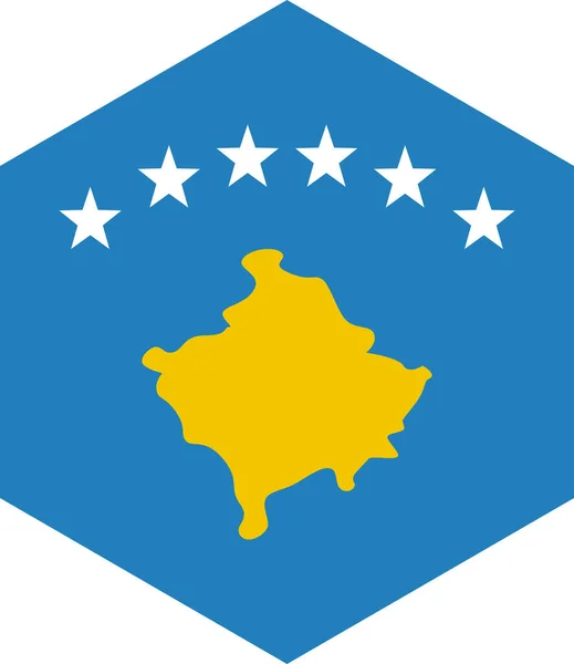 Bandera Kosovo Aislada Sobre Fondo Blanco Ilustración Vectorial — Archivo Imágenes Vectoriales