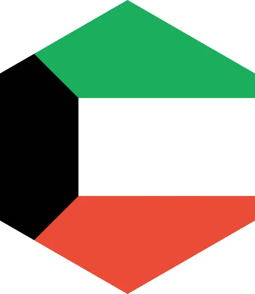 Bandeira Kuwait Isolada Fundo Branco Ilustração Vetorial — Vetor de Stock