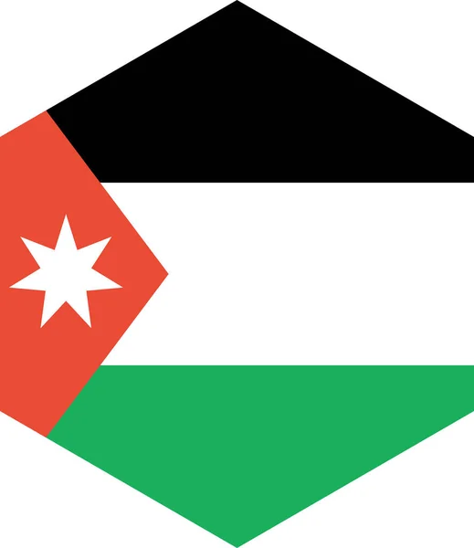 Jordánská Vlajka Izolovaná Bílém Pozadí Vektorová Ilustrace — Stockový vektor