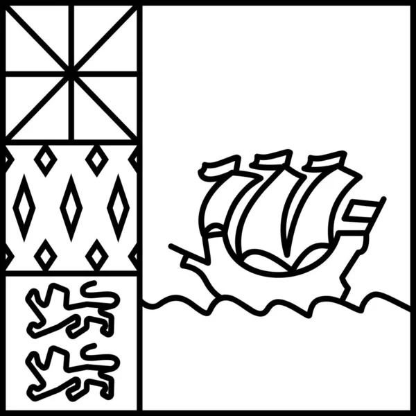 Прапор Сен Єра Мікелон Ікона Векторна Ілюстрація — стоковий вектор