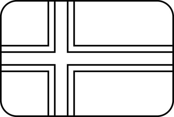 Bandiera Dell Islanda Icona Piatta Illustrazione Vettoriale — Vettoriale Stock