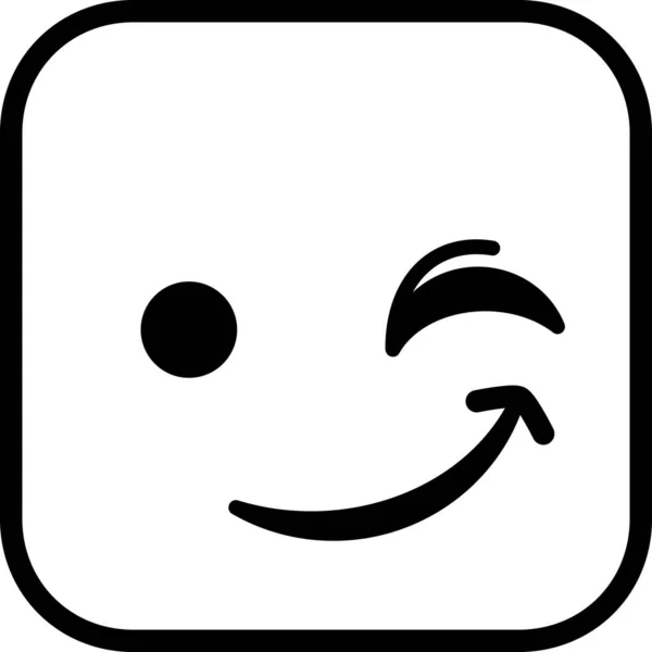 Modern Graphic Icon Vector Illustration Mascot Emotion Wink — Stock Vector