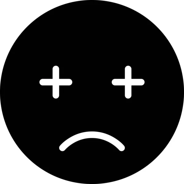 Sad Face Avatar Emoticon Concept Vector Illustration — Stock Vector