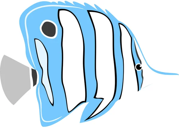 Miedziany Morski Motyl Ryba Ikona Wektor Ilustracja — Wektor stockowy