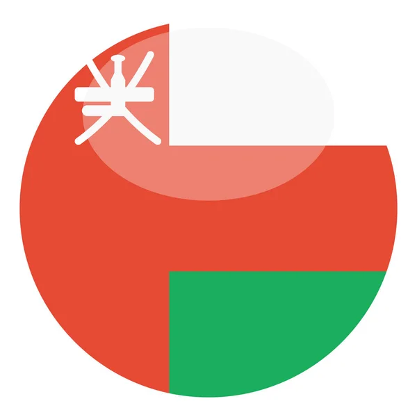 Oman Flagga Isolerad Vit Bakgrund Vektor Illustration — Stock vektor