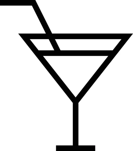 Illustration Vectorielle Une Icône Cocktail Unique — Image vectorielle