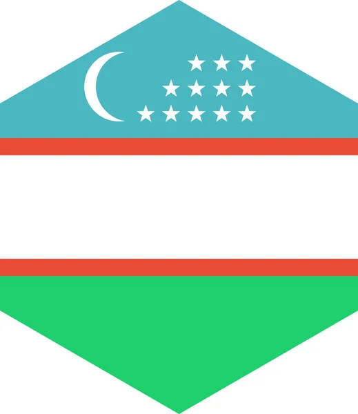 Drapeau Ouzbékistan Isolé Sur Fond Blanc Illustration Vectorielle — Image vectorielle