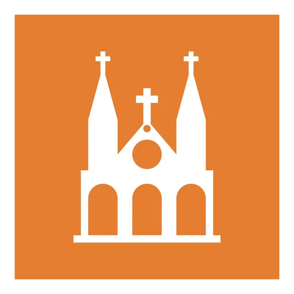 Színes Templom Notre Dame Lapos Ikon Vektor Illusztráció — Stock Vector