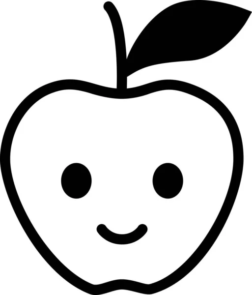 Apple Expression Face Emoticon Vector Happy Face Avatar — Stock Vector