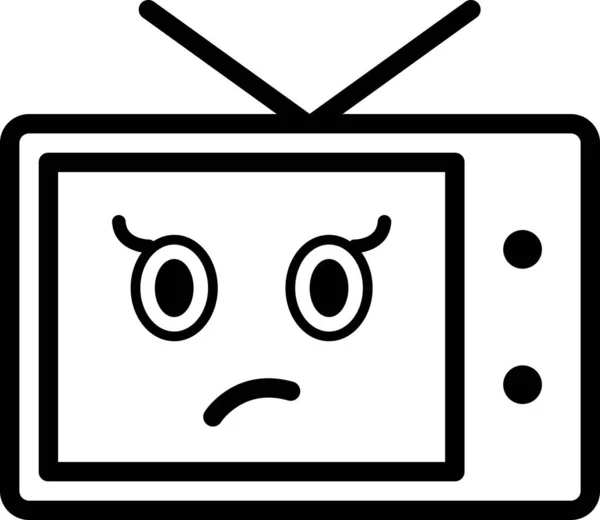Rosto Televisão Isolado Fundo Branco Ilustração Vetorial — Vetor de Stock