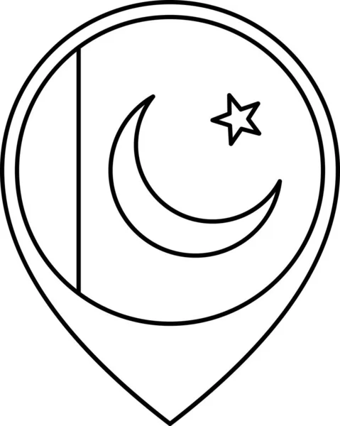 Drapeau Pakistan Icône Plate Illustration Vectorielle — Image vectorielle