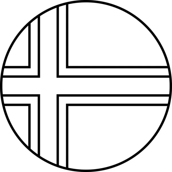 Flag Iceland Flat Icon Vector Illustration — Stock Vector