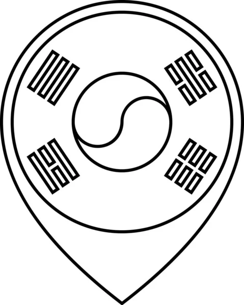 Drapeau Corée Icône Plate Sud Illustration Vectorielle — Image vectorielle