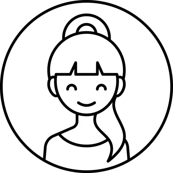 Ícone Avatar Menina Ilustração Vetor Perfil — Vetor de Stock