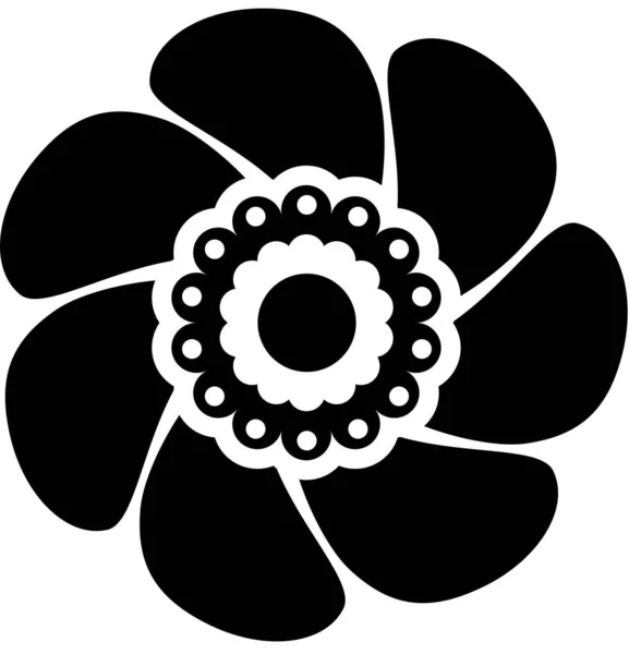 Μαύρο Γράψει Διάνυσμα Εικονογράφηση Του Στολίδι Λουλούδι Λουλούδι Τέχνης Χλωρίδας — Διανυσματικό Αρχείο