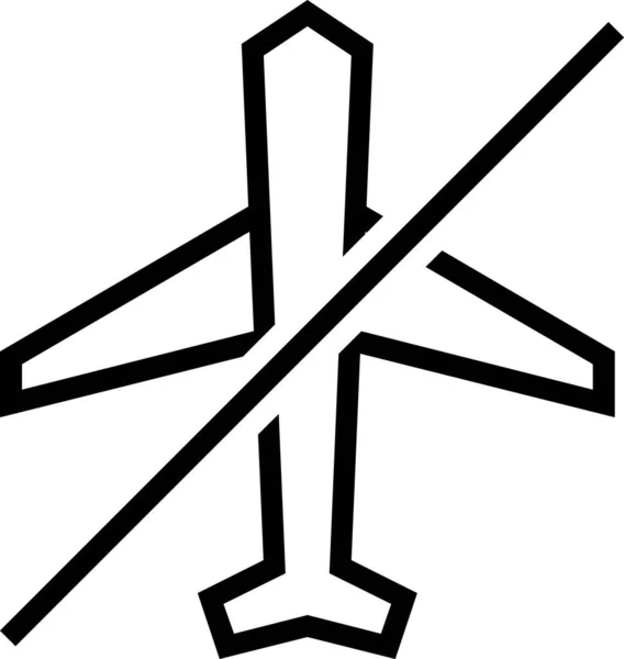 Uçak Kipi Kapalı Minimalist Vektör Çizimi — Stok Vektör