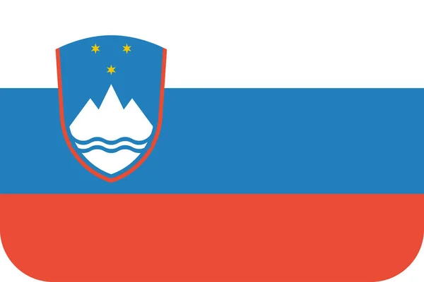 Flagge Sloweniens Flache Ikone Vektorillustration — Stockvektor