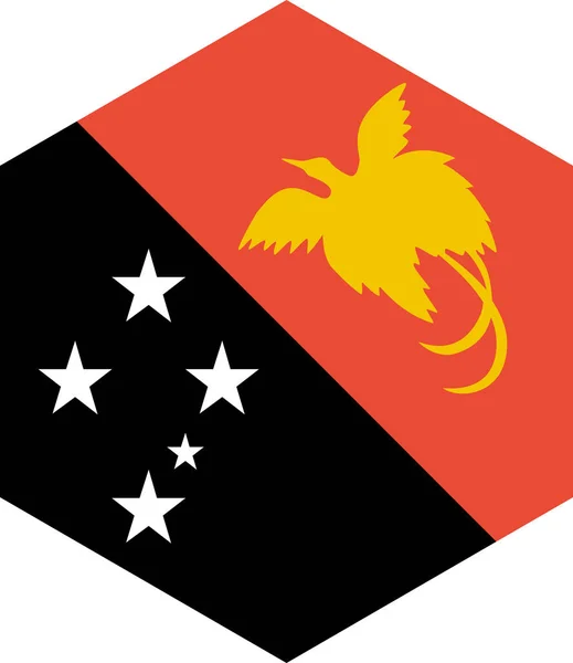 Pápua Guinea Zászló Elszigetelt Fehér Háttér Vektor Illusztráció — Stock Vector
