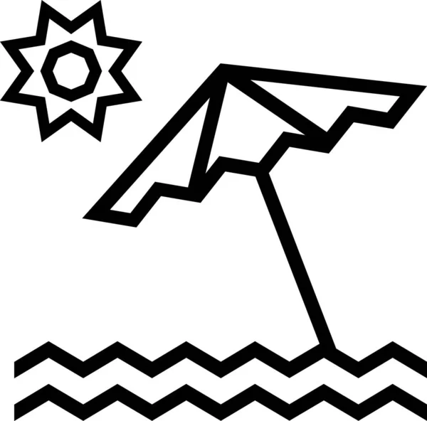 Ομπρέλα Παραλίας Μινιμαλιστική Διανυσματική Απεικόνιση — Διανυσματικό Αρχείο