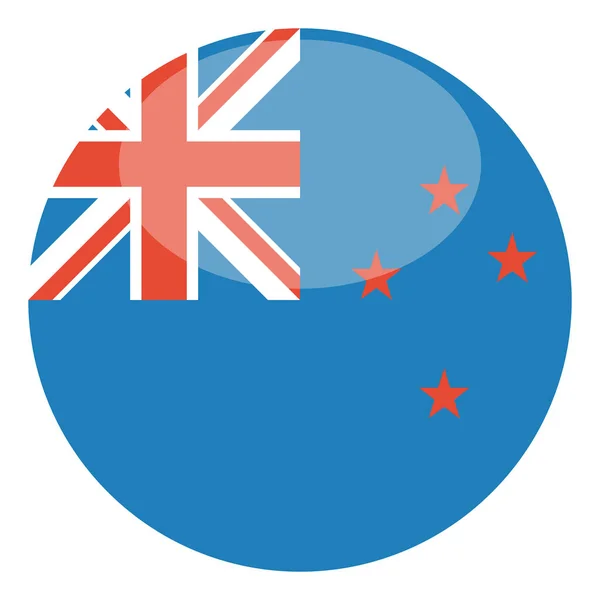 Zeland Zászló Elszigetelt Fehér Háttér Vektor Illusztráció — Stock Vector