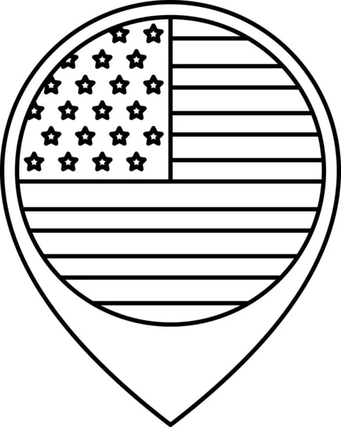 Vlajka Ikony Spojených Států Amerických Vektorová Ilustrace — Stockový vektor
