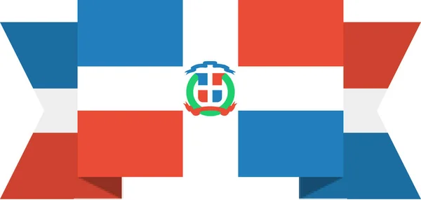 Vlag Van Vector Illustratie Dominicaanse Republiek — Stockvector