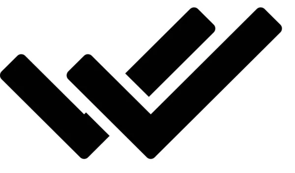 Icono Marca Verificación Aislado Sobre Fondo Blanco Ilustración Vectorial — Vector de stock