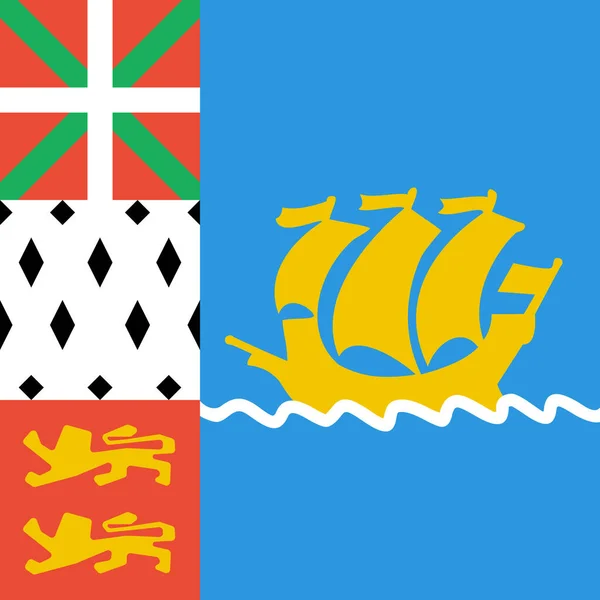Bandeira Saint Pierre Miquelon Fundo Conceito Bandeira Mundial —  Vetores de Stock