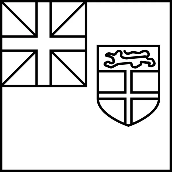 Bandeira Ícone Plano Fiji Ilustração Vetorial — Vetor de Stock