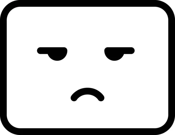Triste Icona Faccia Avatar Emoticon Espressione Umore Illustrazione Vettoriale Minimalista — Vettoriale Stock