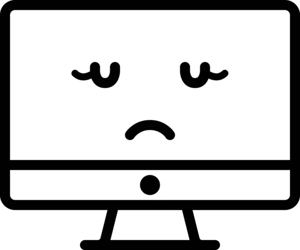 Triste Rosto Avatar Emoticon Conceito Vetor Ilustração —  Vetores de Stock