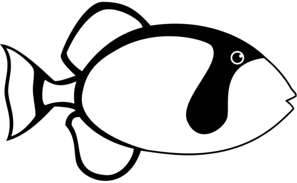 Ryba Płaska Ikona Wektor Ilustracja — Wektor stockowy